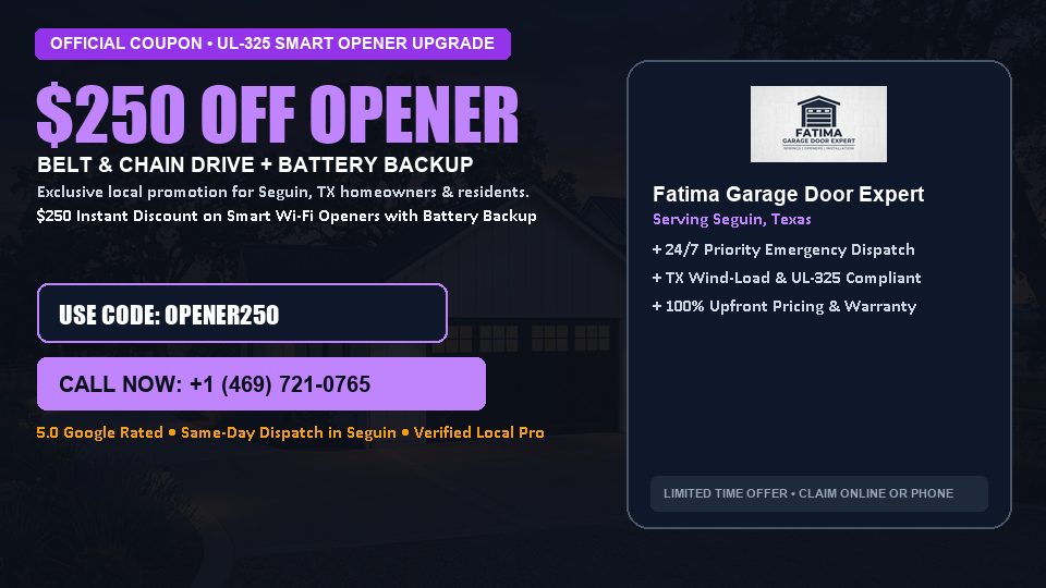 Fatima Garage Door Expert $250 OFF Premium LiftMaster Opener Installation