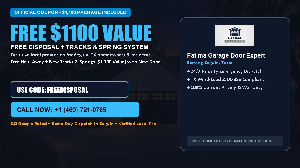 Fatima Garage Door Expert FREE Haul-Away & Heavy-Duty Tracks with New Door in Seguin, TX