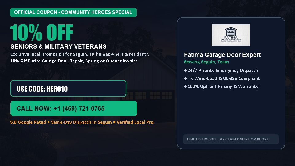 Fatima Garage Door Expert 10% OFF Seniors & Military Veterans